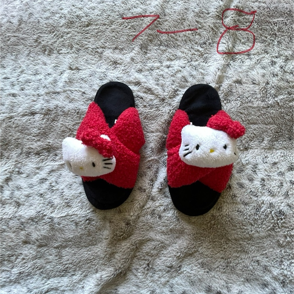 Hello Kitty Red and Black Slippers